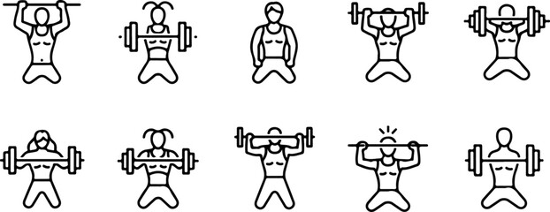 Gym Fitness Icon Set &ndash; Workout & Health Vector Symbols