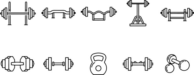Gym Fitness Icon Set &ndash; Workout & Health Vector Symbols