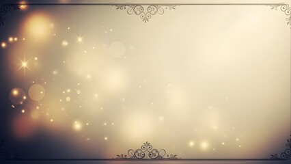 Elegant Golden Bokeh Background with Decorative Border