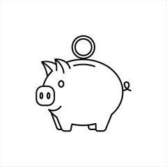 Obraz premium Simple outline of a classic piggy bank vector icon design