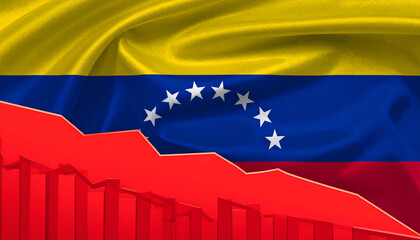 Venezuelan flag with economy graphic