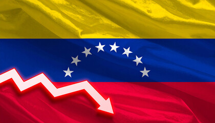 Venezuelan flag with economy graphic