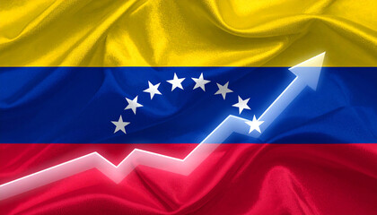 Venezuelan flag with economy graphic