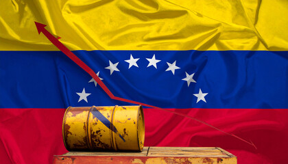 Venezuelan flag with economy graphic