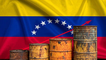 Venezuelan flag with economy graphic