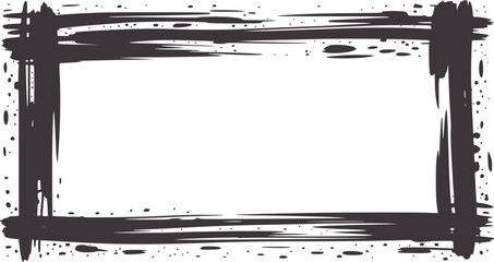 Rough black ink frame border with jagged edges 1