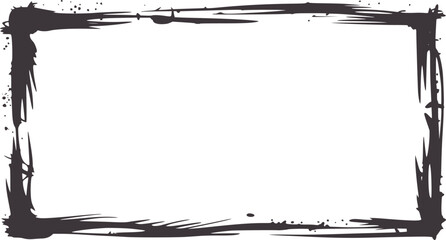 Rough black ink frame border with jagged edges