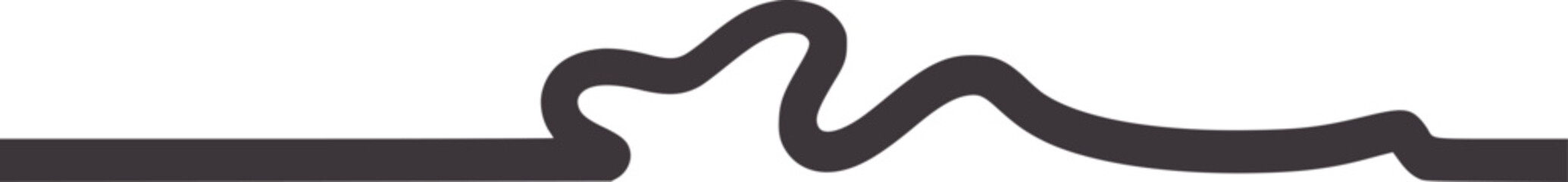 Wavy continuous line in monochrome minimalist style with smooth curves