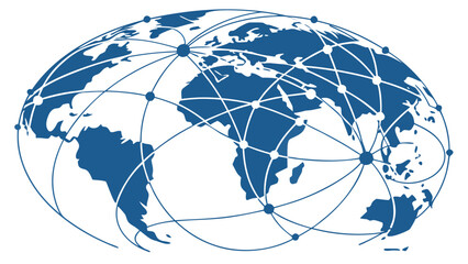 Global Earth illustration with internet technologies, digital transformation, IoT, blockchain, and online business, ideal for future tech and reporting designs.