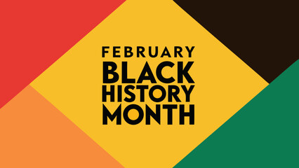 Vibrant geometric shapes celebrate february black history month with bold
