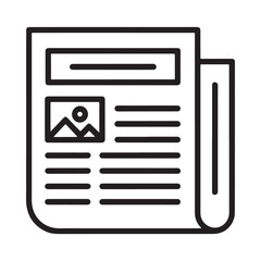 Simple newspaper icon with a photo and lines of text inside