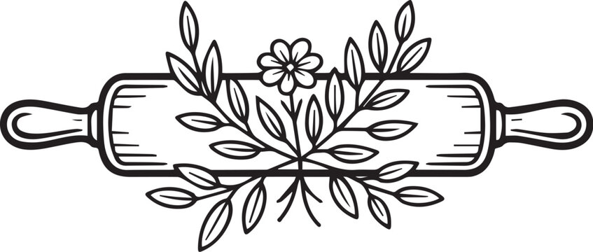 Farmhouse Kitchen Line Art SVG Bundle.Cooking Icons & Frames SVG PNG DXF EPS