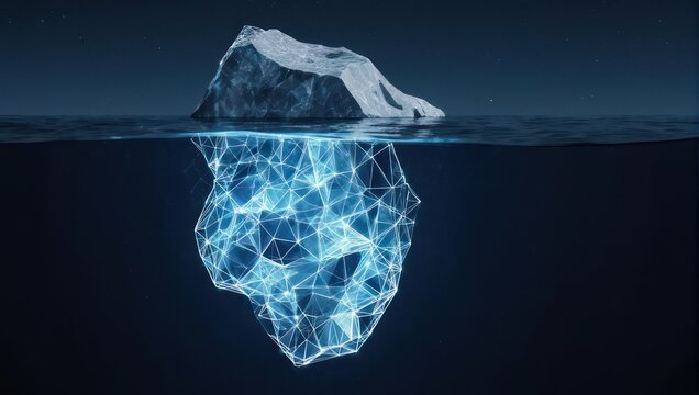 Iceberg submerged, digital network
