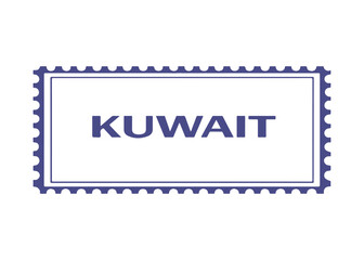 Obraz premium Kuwait postage stamp vector icon on a white background Vector postage stamp on a white background