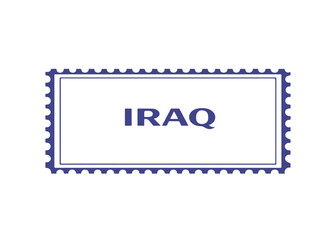 Obraz premium Iraq postage stamp vector icon on a white background Vector postage stamp on a white background
