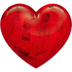 A grunge red heart on a white wall symbolizing love and romance for Valentine’s Day © PNG PHOTO