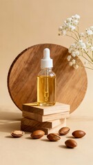Generative AI Organic Nut Oil Serum with Natural Botanical Elements