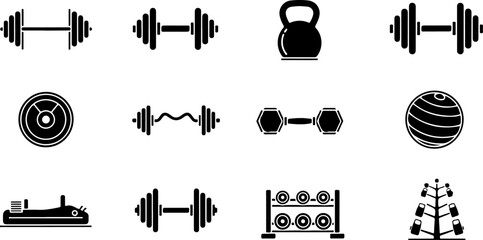 Fitness & Gym Icons Set &ndash; Workout and Healthy Lifestyle Symbols