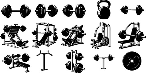 Fitness & Gym Icons Set &ndash; Workout and Healthy Lifestyle Symbols