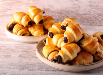 Homemade poppy seed filling rugelach
