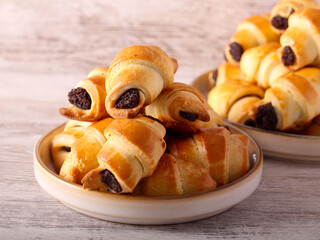 Homemade poppy seed filling rugelach