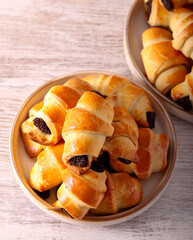 Homemade poppy seed filling rugelach