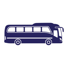 Blue Bus Icon Simple Vector Illustration Transportation Symbol