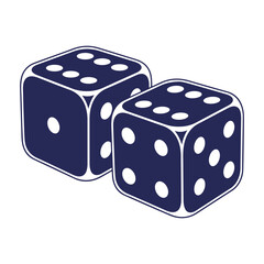 Two Blue Dice Vector Illustration Game And Casino Icon