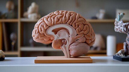 Detailed anatomical model of human brain displayed for study