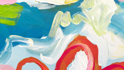 Abstract Color Painting on Canvas