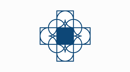 Elegant digital composition of interconnected geometric shapes forming a harmonious abstract motif, representing structure, balance, and modern design principles