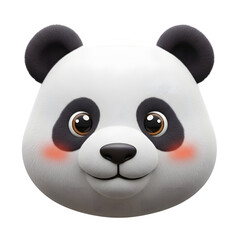 Naklejka premium Cute panda face isolated on transparent background
