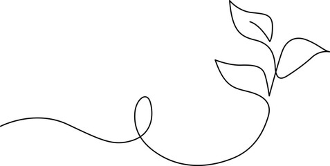 Simple line drawing of a plant Vector © Servo Graphics