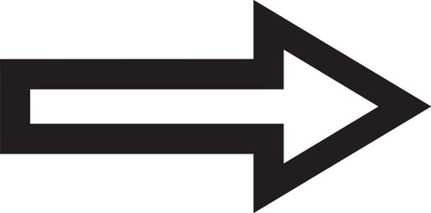 Minimal right arrow icon in black outline, simple directional navigation symbol for user interface, signage, guidance, web, and graphic design © Moksedul Creative