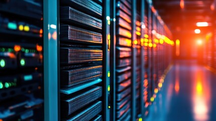Rows of industrial grade air filters ready for deployment in a brightly lit server room with glowing lights