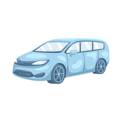 Obraz premium Illustration of Blue Minivan