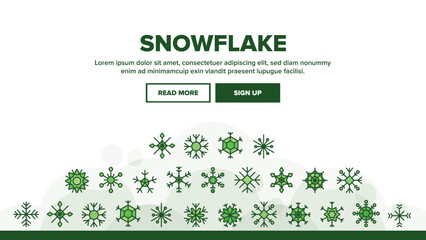 Snowflake Tracery Collection Icons Set Vector