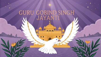 Guru Gobind Singh Jayanti, Sharp 8K Illustration Of Massive Dove Symbolizing Peace.