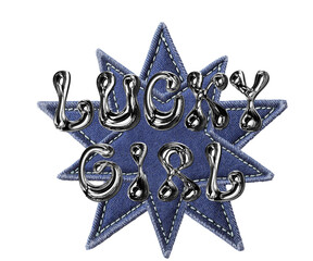 Lucky girl jeans badge