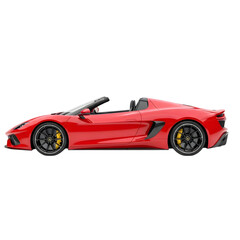 Red corvette sports car isolated on transparent background