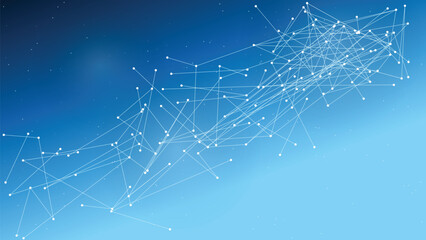 Abstract Blue Futuristic Network with Data Connections