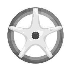 Obraz premium Illustration of Five Spoke Car Wheel 