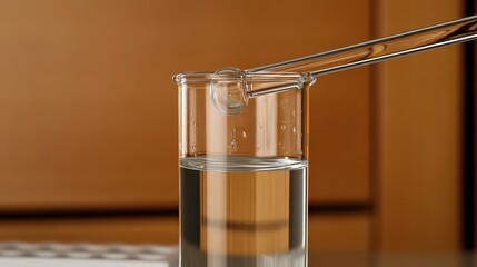 Clear Solution in Beaker Being Stirred by a Magnetic Stirrer