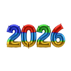 2026 colorful isolated on transparent background