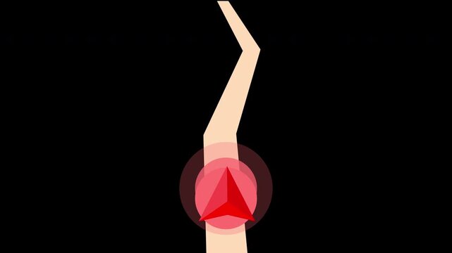 Localization mark red black active radar pulse waypoint icon 4K video