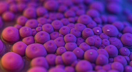 Close-up view of clustered, vibrant purple and pink orbs.  Abstract and textured