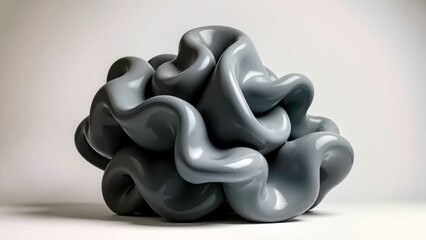 Black and gray pleated art ornament diagram