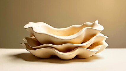 Light brown pleated art ornament