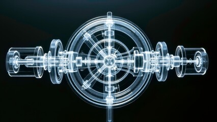 Blues Mechanical Structure Art Drawing