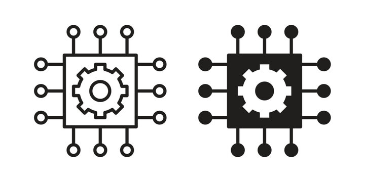 Technology icon in filled, thin line, stroke style for website and apps